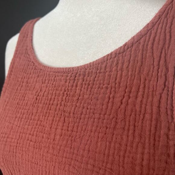 Anthropologie Amadi Woman's Theresa Terracotta Twisted Gauze Dress- Size S - Picture 11 of 12